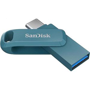 SanDisk USB-Stick Ultra Dual Drive Go, 64 GB, bis 150 MB/s, USB und USB-C 3.0, blau