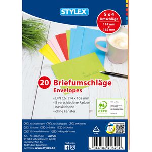 Produktbild für Briefumschläge Stylex 40845, bunt, C6