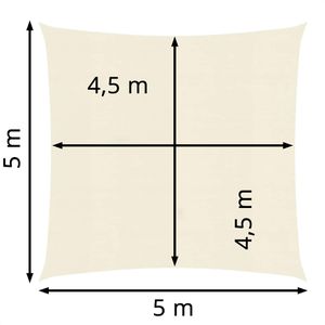 Produktbild für Sonnensegel vidaXL 311168, creme, quadratisch