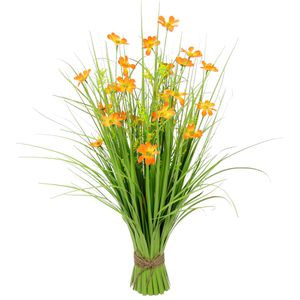 Kunstpflanze I.GE.A. Gras m.orangenen Cosmeablüten