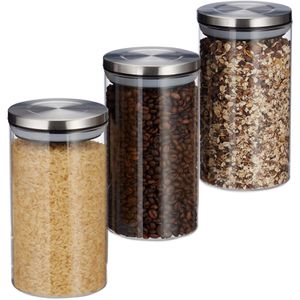 Vorratsglas Relaxdays 10027998 mit Edelstahldeckel