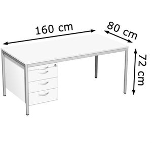 Produktbild für Schreibtisch Geramöbel 4 Fuß Eco N-522118-WL