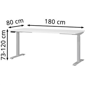 Produktbild für Schreibtisch Germania Mailand, 7909-638, weiß / silber