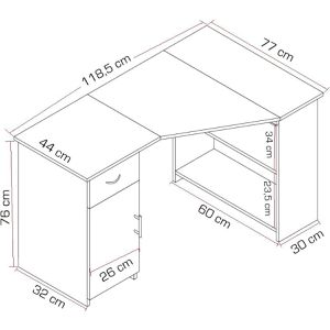 Produktbild für Schreibtisch VCM Linzia, 913518, weiß