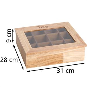 Produktbild für Teebox APS 11775, für Teebeutel, natur, aus Holz