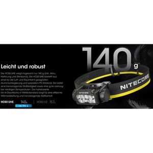 Produktbild für Stirnlampe Nitecore HC60 UHE, wiederaufladbar
