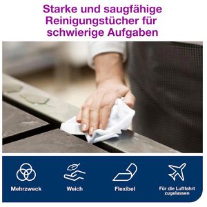 Produktbild für Putztuchrolle Tork exelCLEAN, W1 / W2 / W3, aus Vlies, weiß