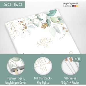 Produktbild für Buchkalender Häfft Chäff-Timer Blattgold 2025/2026