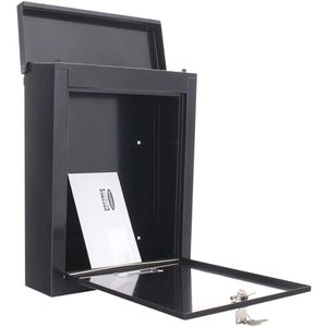 Produktbild für Briefkasten Rottner T04508, Brighton, schwarz, aus Stahl