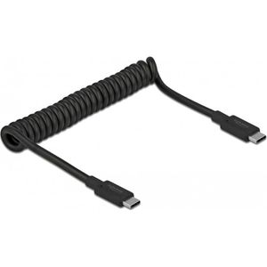 Produktbild für Ladekabel DeLock Spiralkabel 85350, schwarz, 1,2m