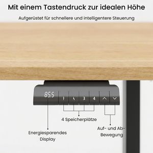 Produktbild für Schreibtisch FlexiSpot E1B Pro, ahorn / schwarz