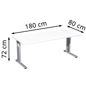 Produktbild für Schreibtisch Geramöbel Flex S-618146-WS, weiß / silber