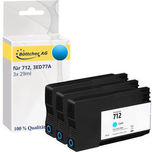 Tinte Böttcher-AG für HP 712, 3ED77A 3er-Pack