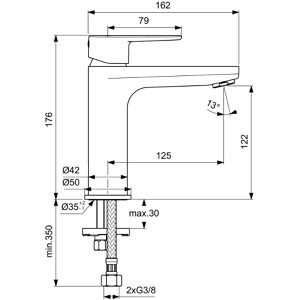 Produktbild für Waschtischarmatur Ideal-Standard Cerafine, BC554AA, verchromt