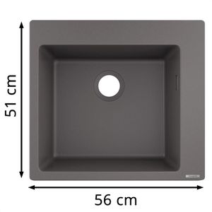 Produktbild für Spülbecken hansgrohe S51 S510-F450, Einzelbecken, steingrau