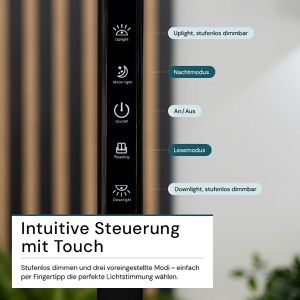 Produktbild für Stehlampe Luxula LX700192, LED, schwarz, 203 cm