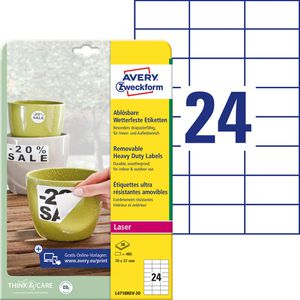 Folienetiketten Zweckform L4718REV-20, weiß, matt