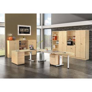 Produktbild für Schreibtisch Hammerbacher O-Serie, ahorn / weiß