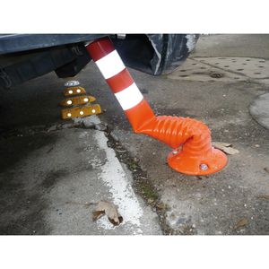 Produktbild für Absperrpfosten Schake 412212, orange/weiß, aus Kunststoff