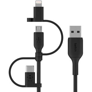 Produktbild für Ladekabel Belkin Universal 3in1, schwarz, 1m