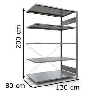 Produktbild für Anbauregal Schulte 12785-130, 5 Metallböden