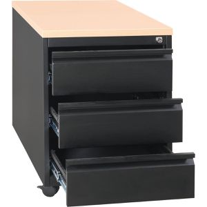 Produktbild für Rollcontainer G-Office MPG/3, aus Metall, schwarz