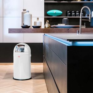 Produktbild für Mülleimer Wesco Pushboy, weiß matt
