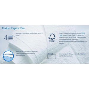 Produktbild für Toilettenpapier Hakle Papier Pur, Natürlich Sanft