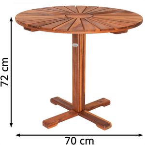 Produktbild für Gartentisch CASARIA 103910, akazie, wetterfest, rund