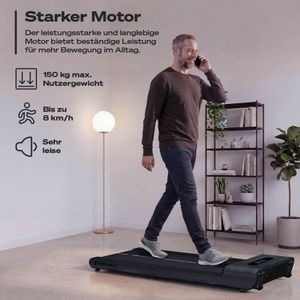 Produktbild für Walking-Pad Sportstech WoodPad Pro, grau, klappbar
