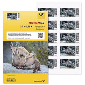 Briefmarken DeutschePost Set, 10 Stück à 95cent