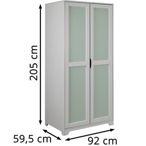 Produktbild für Kleiderschrank Inter-Link Prati, hellgrau / salbei