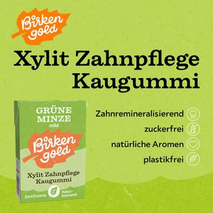 Produktbild für Kaugummis Birkengold Natur, Grüne Minze