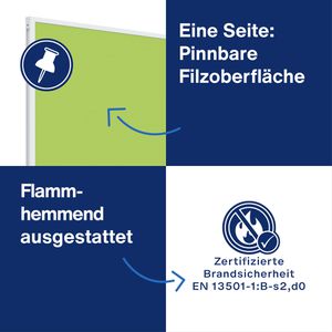 Produktbild für Tischtrennwand Magnetoplan VarioPin, 1116005, grün