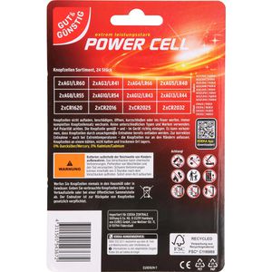 Produktbild für Knopfzelle Gut&amp;Günstig Sortiment 24-teilig