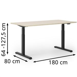 Produktbild für Schreibtisch Actiforce Pro 1050 lite, eiche / schwarz