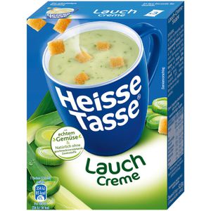 Erasco Fertiggericht Heisse Tasse, Lauch-Creme mit Croutons, je 150ml, 3er Pack