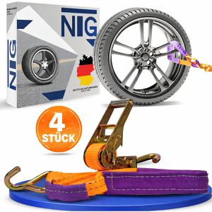 Spanngurt NTG für Autotransporte, mit Spitzhaken und Ratsche