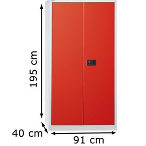 Produktbild für Werkzeugschrank Bisley E782A04G, aus Metall, grau / rot