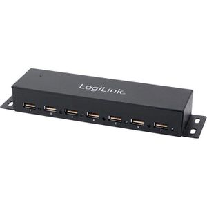 Produktbild für USB-Hub LogiLink UA0148, grau, mit Metallgehäuse
