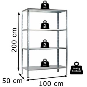 Produktbild für Schwerlastregal Schulte-Regalwelt 4 Metallböden