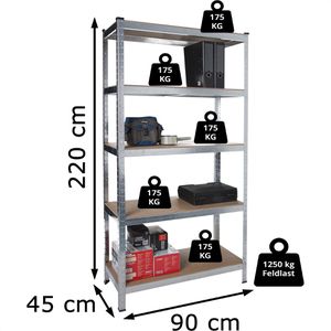 Produktbild für Schwerlastregal Karat 5 Holzböden