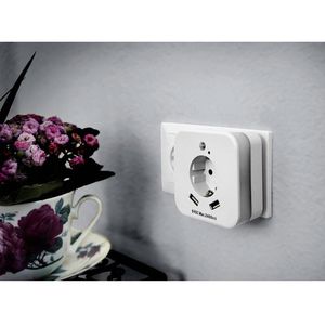 Produktbild für Nachtlicht InnTec SLED02 LED, mit USB, für Steckdose