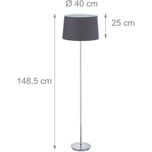 Produktbild für Stehlampe Relaxdays silber, 148,5 cm