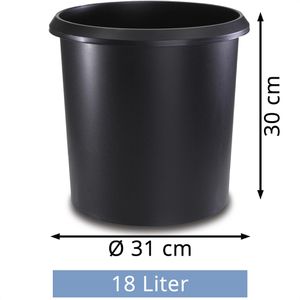 Produktbild für Papierkorb Läufer 26506 Allrounder, schwarz