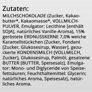 Produktbild für Tafelschokolade Edeka Herzstücke Chocoluv Peanut loves Caramel