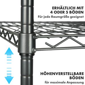 Produktbild für Schwerlastregal Karat Rocky, 4 Gitterböden