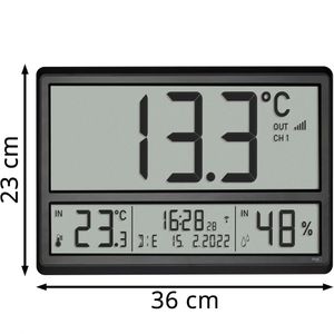 Produktbild für Wanduhr TFA 60.4523.01 XL, Kunststoff, digital, Funkuhr