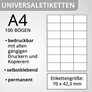 Produktbild für Universaletiketten TopStick labels, 8708, weiß
