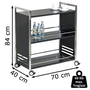 Produktbild für Servierwagen Kerkmann Artline, 3373, schwarz, aus Metall